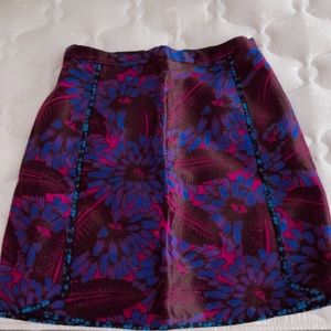 J Crew Vibrant Floral, Palm Leaves Skirt